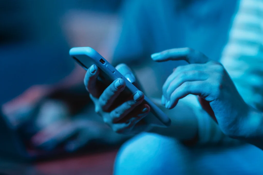 woman using a smartphone
